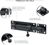 Sayayo Heavy Duty Slide Gate Latch Bolt 180mm SUS304 Matte Black view 3