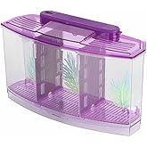 2 Betta Fish Tank With Divider, Aquarium Fish LED Acrylic Three Divisions Breeding Isolation Box for Small Fishes Aquarium Fish ()