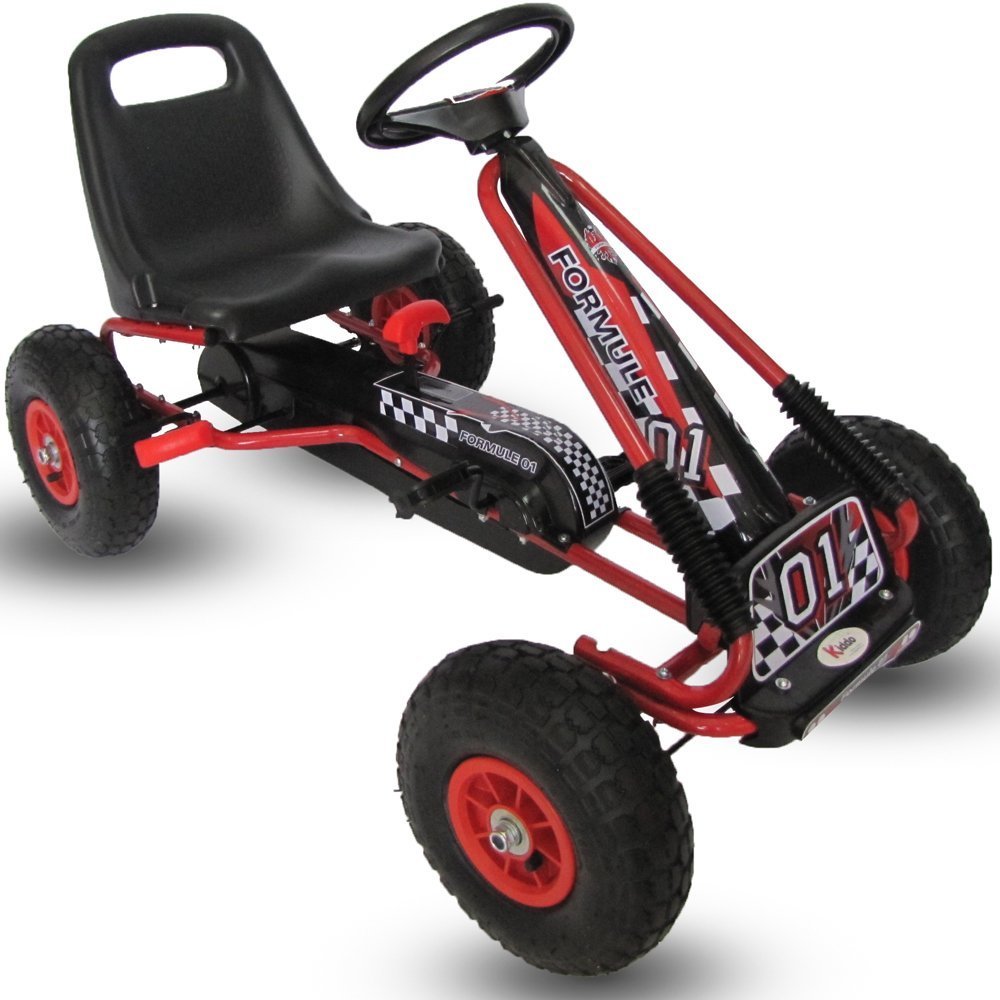 Kiddo RG0209 Racer Design Red Kids Childrens Pedal GoKart RideOn Car