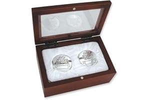 STEPHAN BABY Baby's Silver First Curl & First Tooth in Rosewood Keepsake Box