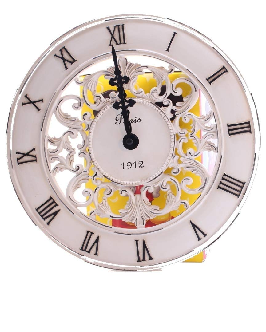 Wall Clocks Shabby Chic Vintage French Style Wall Clock In Antique Cream Perfect Country Kitchen