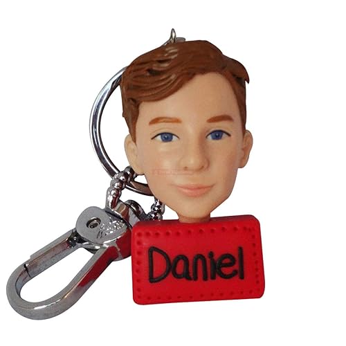 Amazon Com Custom Keychain With Picture For Her Him Personalized Gift Birthday Keychain Hand Crafted Clay Doll Face Keychain From Photo Handmade