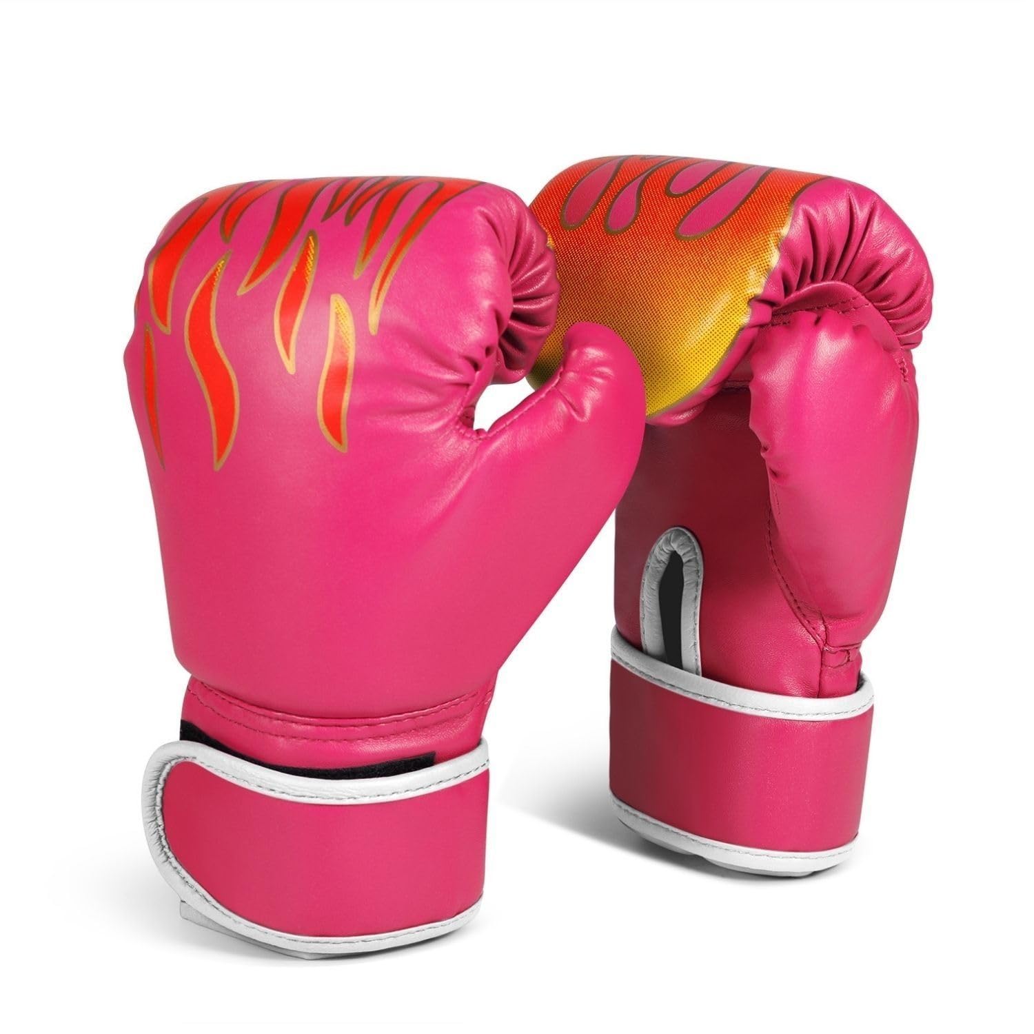 Flexzion Kids Boxing Gloves for 3-8 Years, 4 oz Fire Pink Sparring Gloves for Children's Kickboxing, MMA, Muay Thai Training