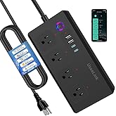Matter Smart Power Strip,Works with Apple HomeKit, Siri, Alexa, Google Assistant, with 4 Individually Controlled AC Outlets &