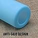 BONISON Durable Glass Water Bottle with Soft Colorful Silicone Sleeve, 9 oz, Blue
