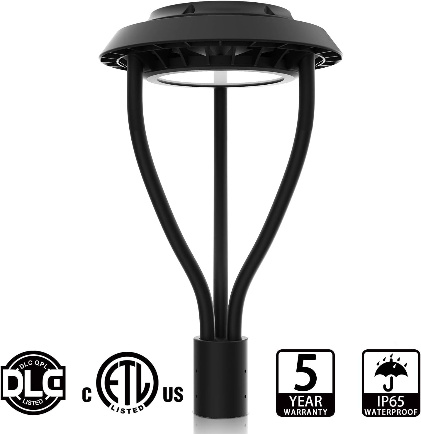 60W Led Post Top Lights 8400Lm Outdoor LED Circular Area Pole Light