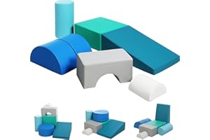 JUNGLEDOVE Kids Climbing Toys Foam Blocks: 6PCS PU Leather Foam Climbing Blocks for Toddlers - Soft Play Set Indoor Play Gym - Crawling Activity Play Structure for Preschoolers Playtime Corner Climber (Modern)