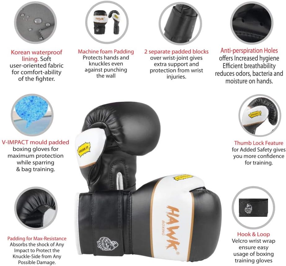 Hawk Sports Kids Boxing Gloves for Kids Children Youth Punching Bag Kickboxing Muay Thai Mitts MMA Training Sparring Gloves : Sports & Outdoors