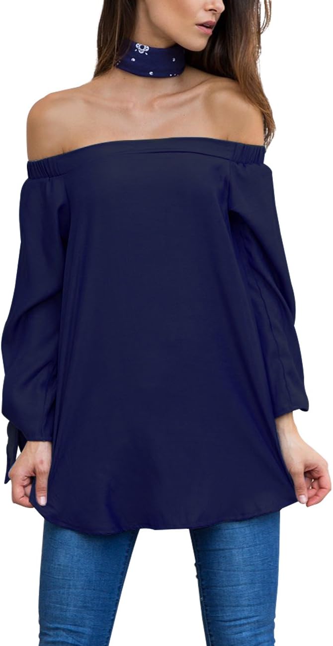just quella Women's Off The Shoulder Top Blouse 8422