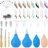 Jupwalz 151 Pcs Pottery Tools Supplies Ceramic Precision Applicator, 3 Ounce Slip Trailer Bottle and 8 Sizes Precision Needle Tip for Pottery Ceramic Glaze, Clay Tools and Supplies Set
