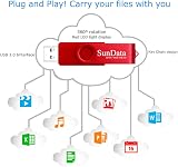 SunData 64GB USB 3.0 Flash Drive 3 Pack Metal Swivel Thumb Drive Black Blue Red view 7