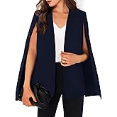 GAMISOTE Womens Cape Blazer Split Sleeve Open Front Casual Jacket Coat Workwear
