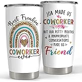 SANDJEST Coworker Tumbler 20oz Stainless Steel Insulated Coffee Travel Mug Cup - Goodbye Farewell Gifts for Women Work Besties Boss Female Friend