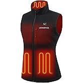 Venustas Women's Heated Softshell Vest with Battery, Slim Fit Water-Resistant Heated Vest for Outdoor Hiking Golf