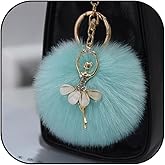 Hoheng Dance Keychain Fur Ball Ballet Accessories Backpack Bag Charm Gifts for Women