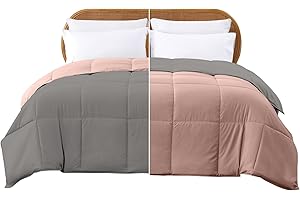 Modern Threads Down Alternative Reversible Comforter Charcoal Gray/Blush Twin