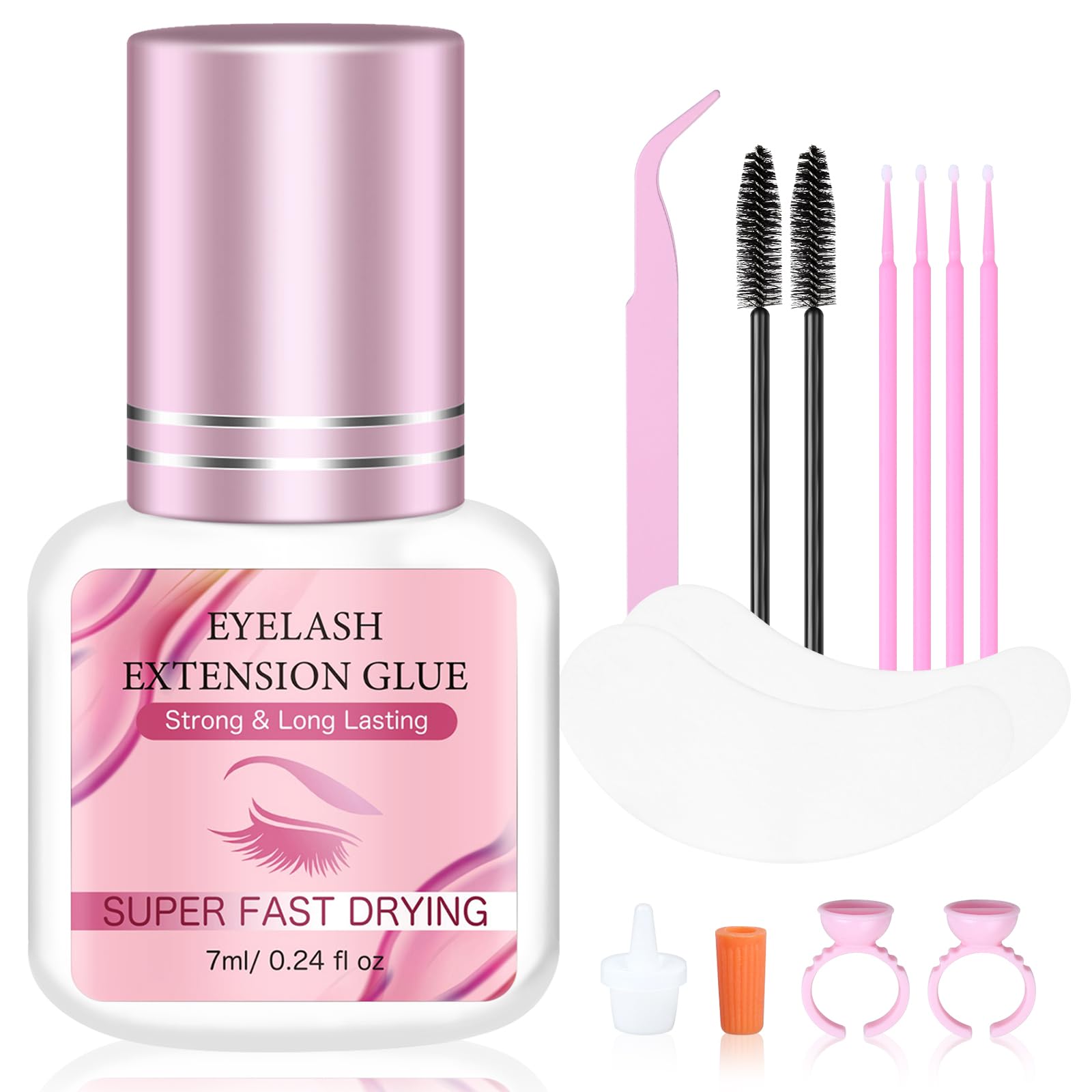 Photo 1 of Strong Eyelash Extensions Glue Black 7ML - 1-2s Drying Time, Up to 8 Weeks Retention, Highly Safe Adhesive for Professional Lash Supplies