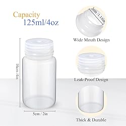 Zhehao 30 Pcs 4 oz Sample Bottle with Cap Wide
