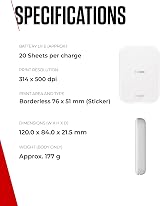Canon Zoemini 2 Portable Photo Printer Pearl White Bluetooth 5.0 Type-C Fast view 6