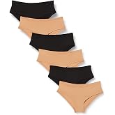 Amazon Essentials Women's Breathable Microfibre Seamless Panties (Available in Plus Size), Pack of 6