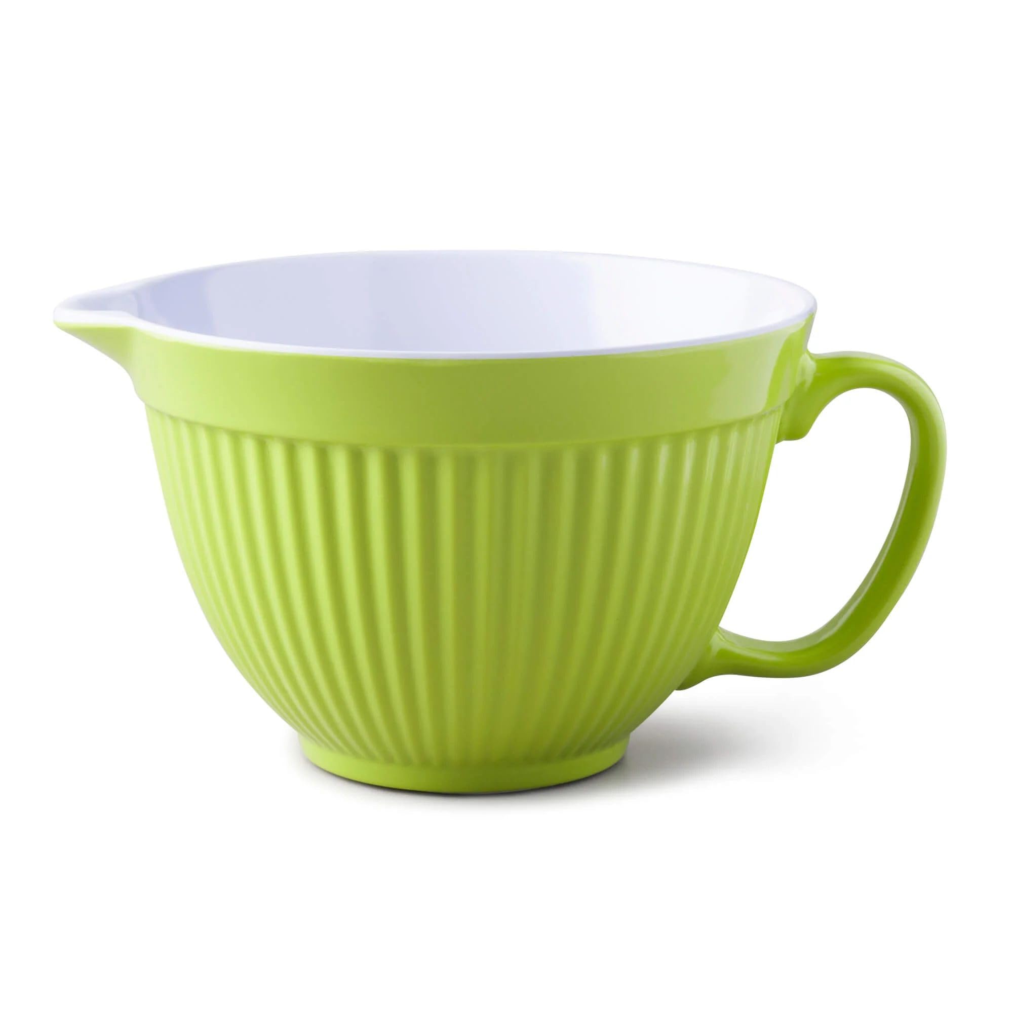 Zeal Mixing Bowl & Batter Jug, Kitchen Mixing Bowl for Baking & Cooking, Easy Pour Spout, Comfortable Handle & Non-Slip Base, Dishwasher Safe Melamine, Lime