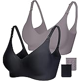 Vinfact Smooth Nursing Bras for Breastfeeding Seamless Maternity Bras for Pregnancy Wireless Bralette with Extra Bra Extender