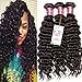 UNice Hair Icenu Series Peruvian Deep Wave Virgin Hair 4x4 Lace Closure with Bundles Real Human Hair Weft Extensions Natural Color 95-100g/piece (18 20 22+14Closure)