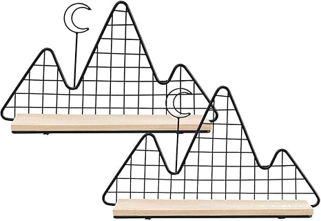 Amazon Csdm Ai 鉄製 壁掛け 北欧風 幾何学模様 壁シェルフ 吊り下げ 平置き可能 2個パック インテリア オンライン通販
