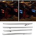 CHUANGHUI Car Interior Door LED Lighting Ambient Light Trim Strip Accessories for BMW 3 Series F30 F31 320i 328i 330i 335i 340i Door Two-Color Atmosphere Lamp Replacement Cover (Silver)