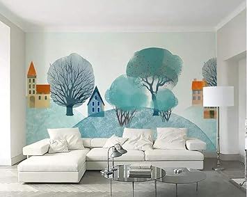 Papel Tapiz Personalizado Murales Pintura De Pared Grande Azul