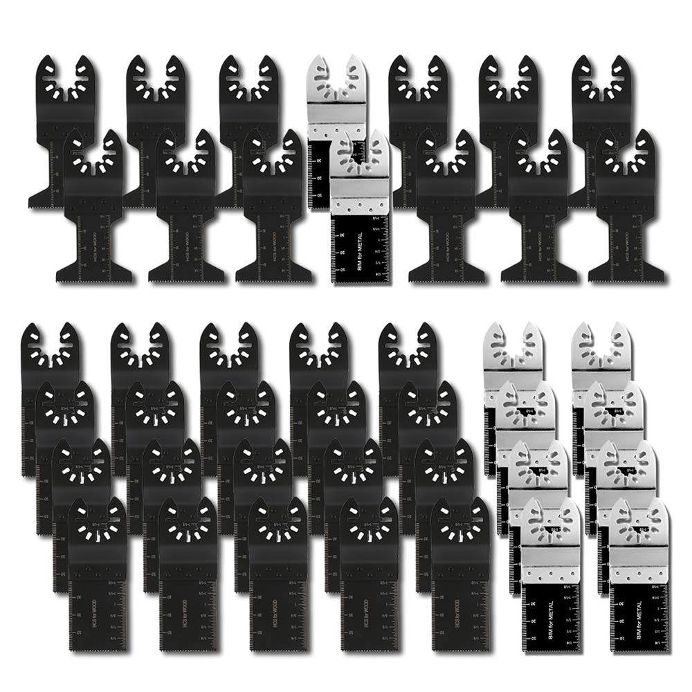 50X Pro Bi-Metal/Wood/Plastic Oscillating Saw Blades Multitool Quick Release Blade for Fein Multimaster Bosch Porter Rockwell Cable Black & Decker Bosch Craftsman Dremel Chicago