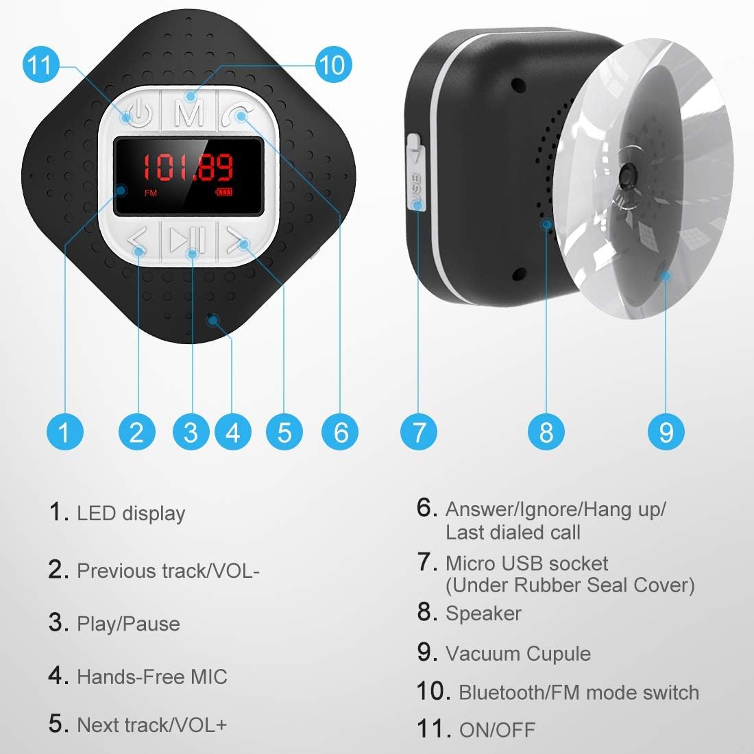 shower speaker with screen