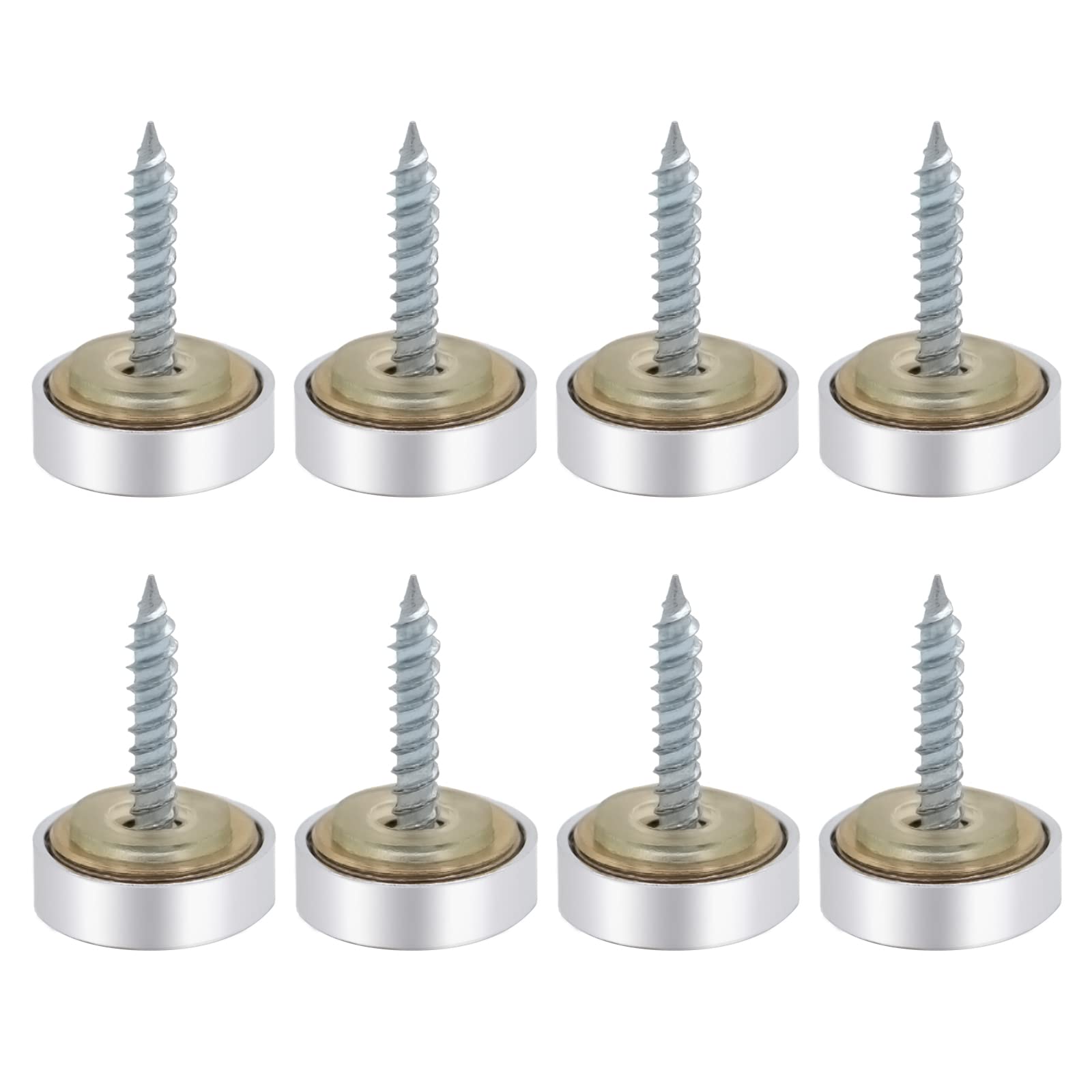 VictorsHome Mirror Screws Decorative Cover Cap Nails Fasteners, Polished Brass Silver, 18mm 8pcs