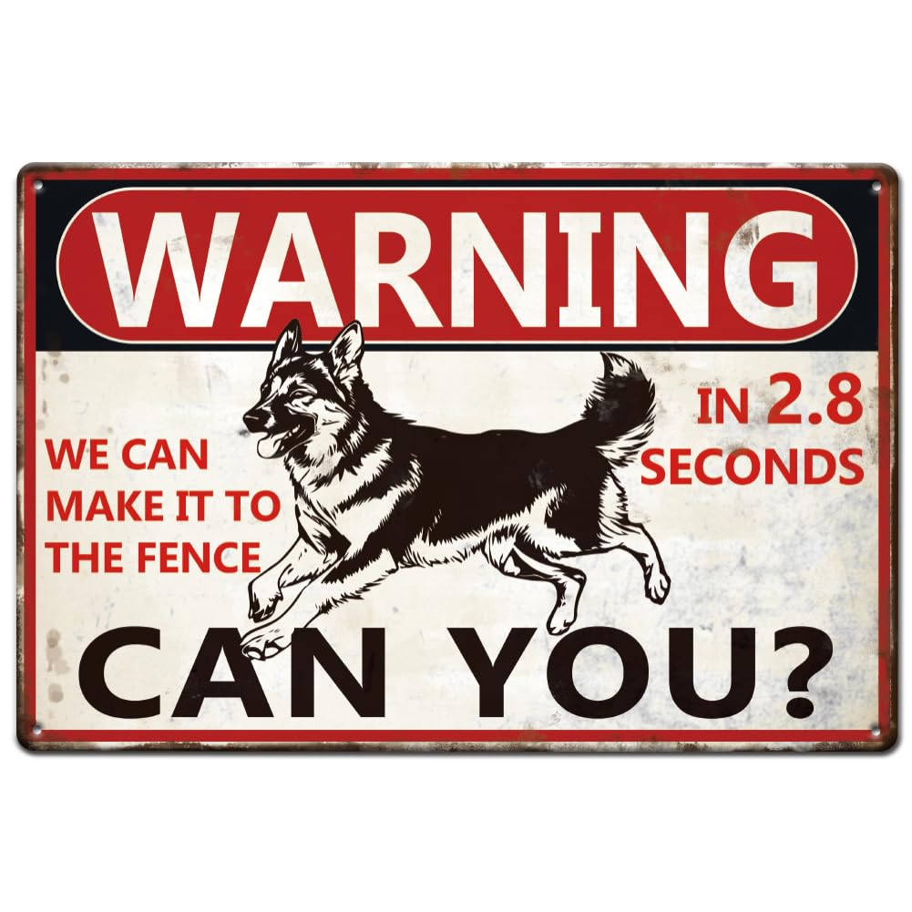 SUPERDANT Dog Metal Signs German Shepherd Tin Sign Warning Wall Plaques Puppy Funny Poster Art for Kennel Man Cave Garden Bar Pub Door Decor Housewarming Gift