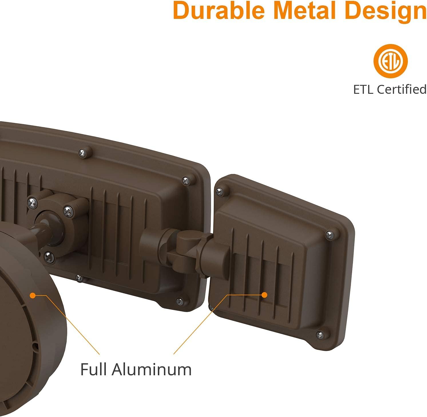 LEPOWER 3500LM LED Flood Light Outdoor, 35W Superior Bright Outdoor Flood Light Fixture, Switch Controlled LED Security Light, 3 Adjustable Heads, ETL Listed, 5500K, IP65 Waterproof for Garage, Yard: Home Improvement