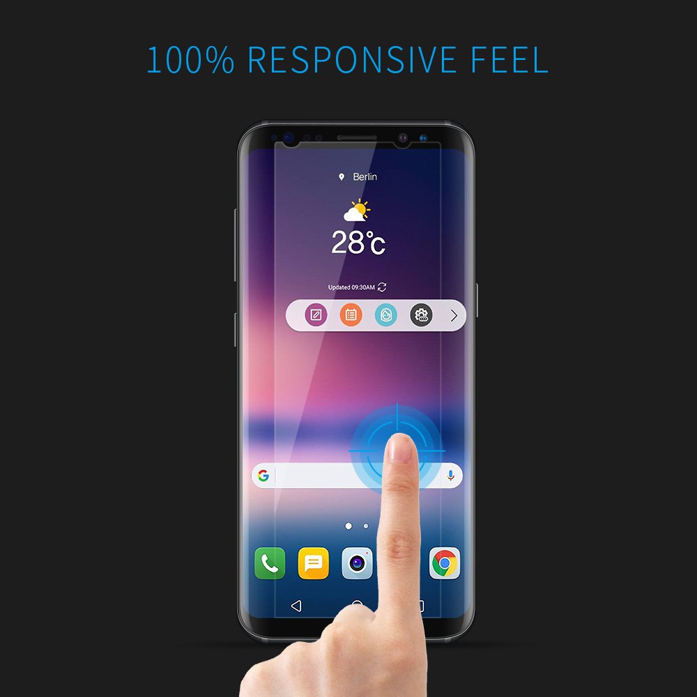 Samsung Galaxy S8 Screen Protector 3 Pack, Rraycom 9H Real Tempered Glass Protector High Transparency. HD Screen and Hight Contrast Coating.