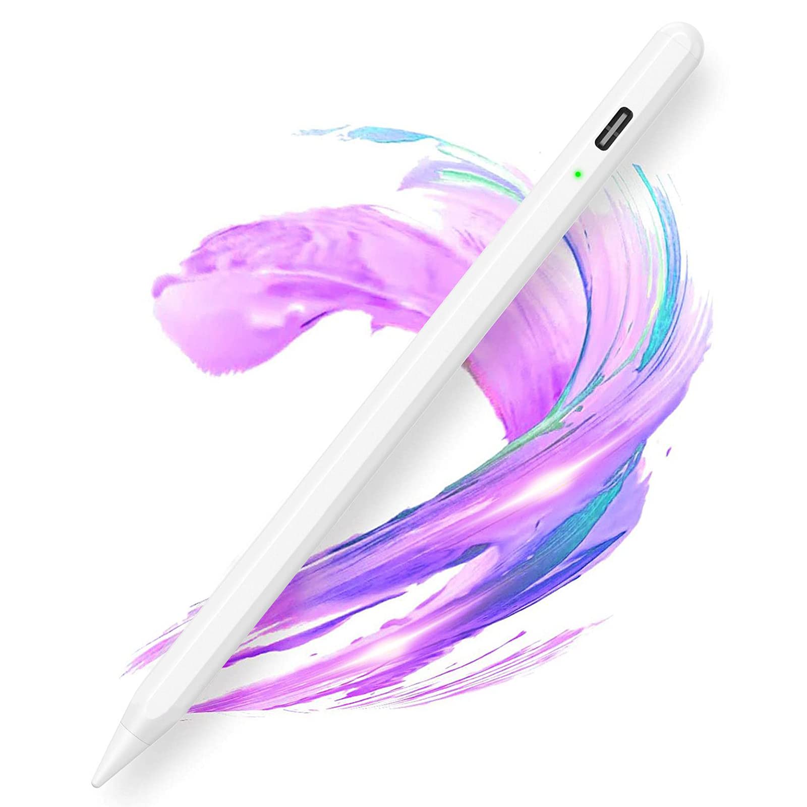 AMZCASE Stylus Pen for iPad 2018-2023,Stylus Pencil Compatible with Apple iPad 10/9/8/7/6th,Mini 6/5th,Air 4/3th,Pro 11''/12,9'',11-inch A16/Air 11 M3/Air 13 M3,Capacitive pen with 4 Tips(White)