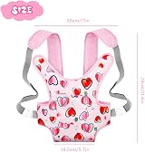 Aolso Baby Doll Carrier Soft Cotton Front Back Adjustable Straps Pink 14-18 in view 2