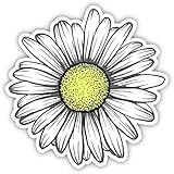 Daisy Flower Sticker for Car Truck Windows Laptop Any Smooth Surface Waterproof (White)