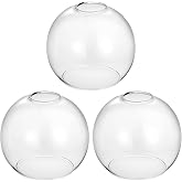 3 Pack Clear Glass Shade Replacements, 1.65 in Fitter 5.1 in Height 5.9 in Diameter Globe Glass Lamp Shade Covers for Light Fixtures, Lampshades for Chandelier Pendant Lights Wall Sconces