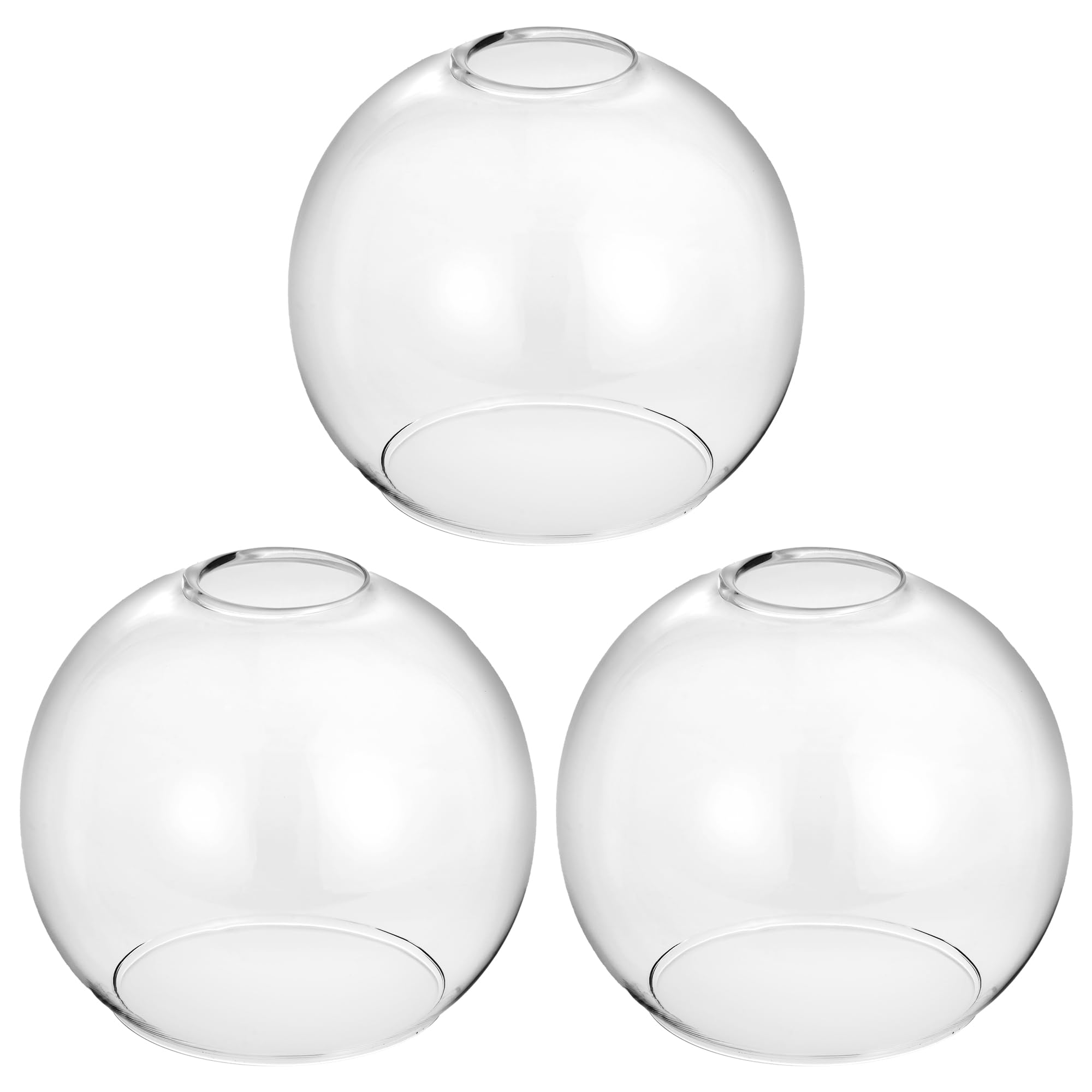 Photo 1 of 3 Pack Clear Glass Shade Replacements, Globe Glass Lamp Shade Covers for Light Fixtures, 1.65 In Fitter 5.1 In Height 5.9 In Diameter Globes Lampshades for Wall Sconces Chandelier Pendant Lights