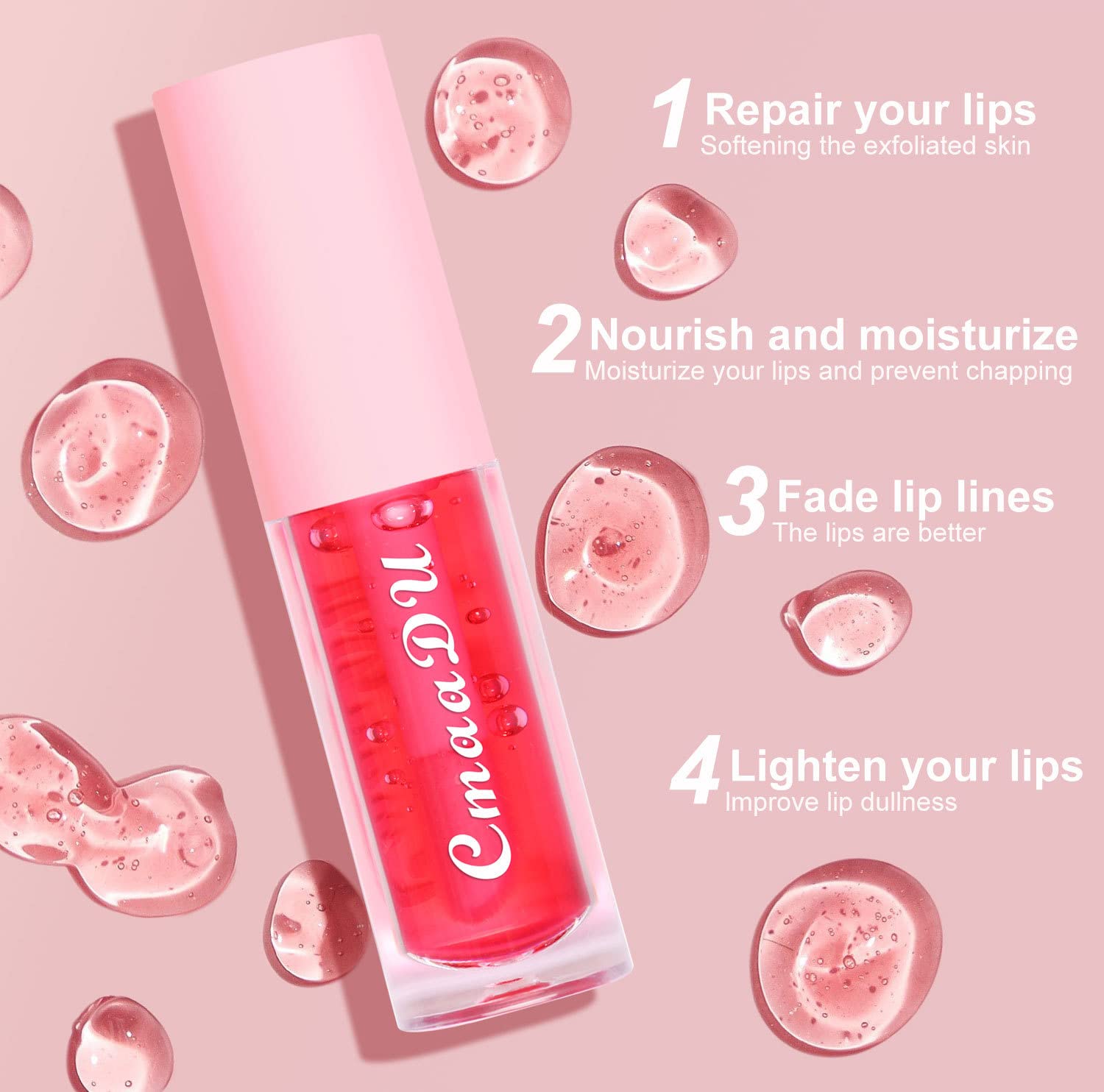 Yasovigi Lip Stain Lip Oil Plumping Lip Tint Moisturizing Lip Gloss, Transparent Lip Balm Care Stick Nourishing Repairing Non-sticky, Moisture&Lighten Lip Lines