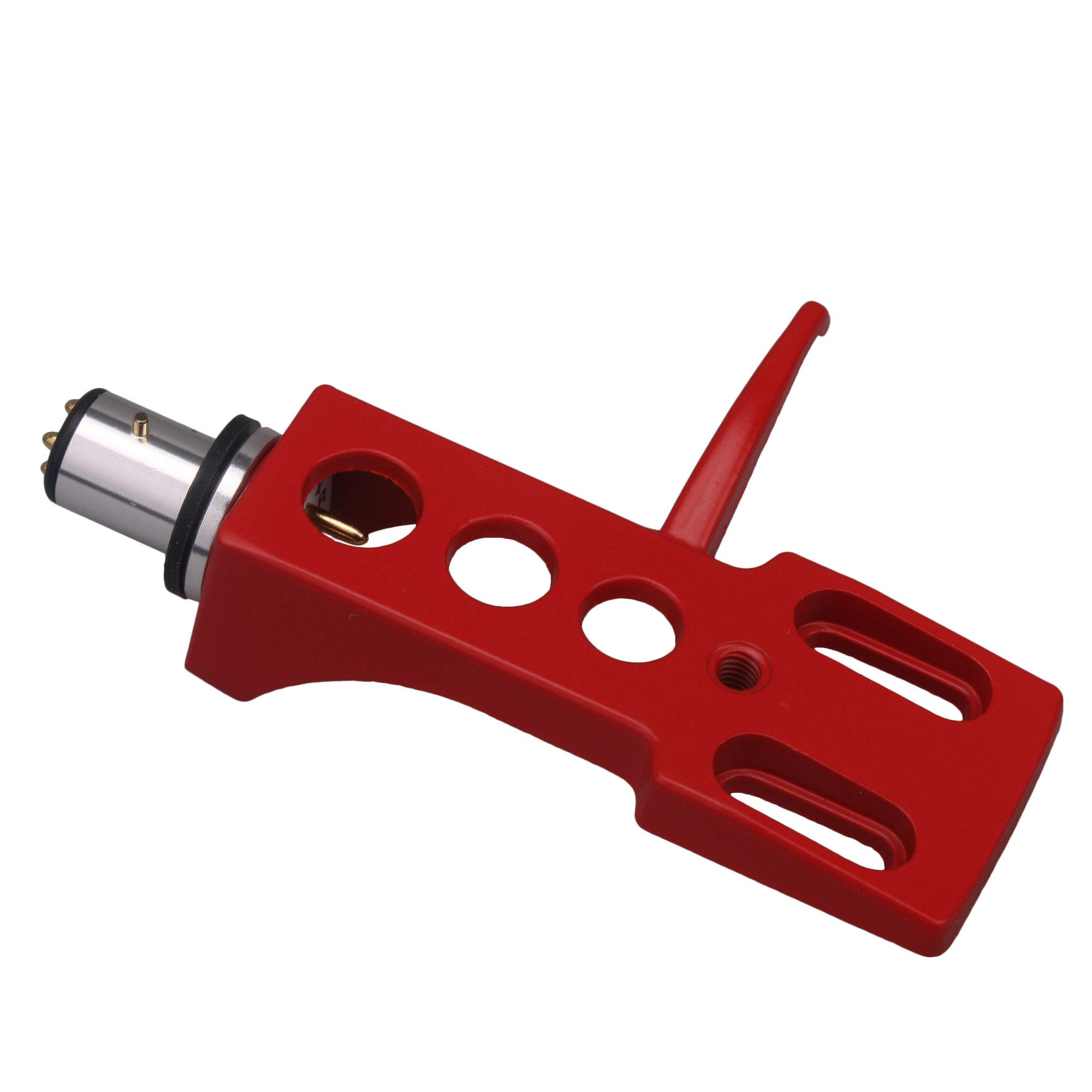 Mxfans レッド レコードプレーヤー 蓄音機カートリッジ ヘッドシェル H-4 ヘッドシェル ワイヤー4本付き