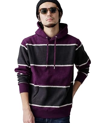 Amazon ナノ ユニバース Nano Universe 転換太ボーダー裏起毛プル