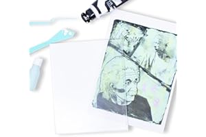 Craftelier - Gel Printing Plate | Ideal for Creating Textures, Prints or Mixed Media Backgrounds | Suitable for Water Based Paints, Acrylics, Inks and Much More | Transparent Color