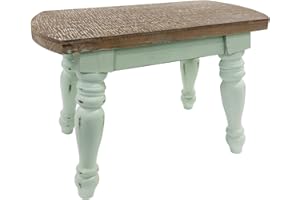 dwellington Farmhouse Wooden Plant Stand - Rustic Solid Wood Design, 300lb Capacity, Sturdy Step Stool for Kids, Kitchen, Bathroom, Vintage Home Decor(Green)