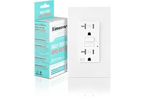 XIMAOEASE 1 Pack GFCI Outlet 20 Amp Self-Test with LED Indicator, Tamper Resistant (TR) Weather Resistant (WR) GFI Electrical Receptacle Ground Fault Circuit Interrupters, Wallplate Included, UL Listed,White
