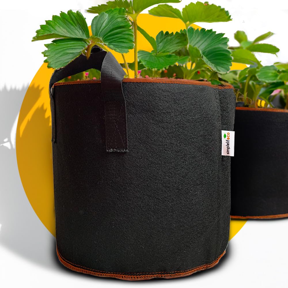 simplelifeco UK 3-Pack Large Vegetable Grow Bags | Eco-Friendly Recycled Fabric Felt Growing Pots with Handles for Healthier Roots & Plants (7 Gallon / 30l Capacity) | B Corp