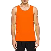 DEMOZU Men's Neon Running Tank Top - Bright Sleeveless Workout Shirt for Marathon, Gym & Rave Party