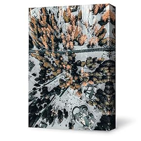 Canvas Wall Art for Living Room,Bedroom Home Artwork Paintings Aerial Photo of Scenery Ready to Hang - 12x18 inches